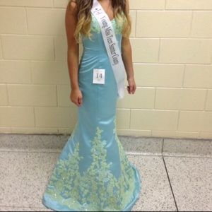 Light blue and light green Pageant/Prom dress
